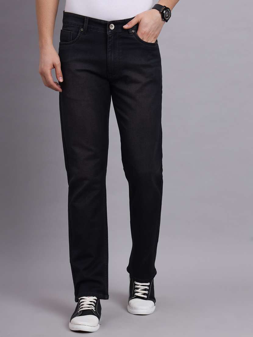 men mid rise denim plain jean