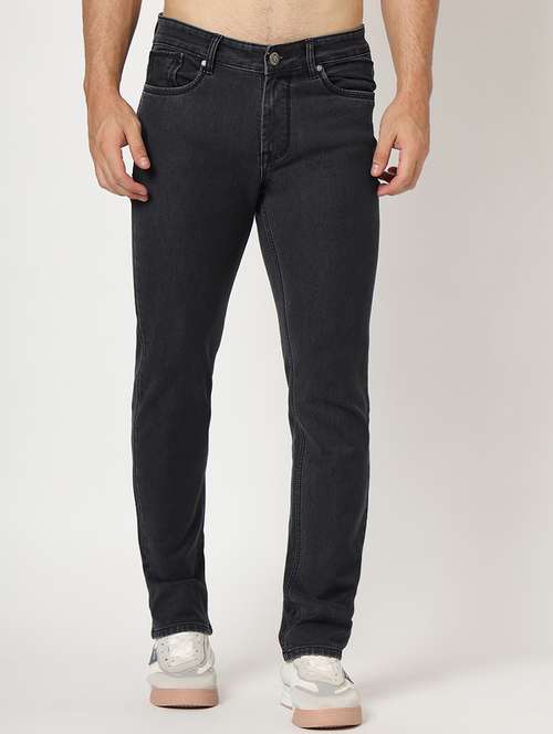 men plain mid rise denim jeans - 21636274 -  Standard Image - 0
