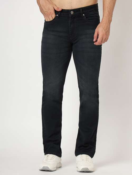 men plain mid rise denim jeans - 21636275 - Standard Image - 0