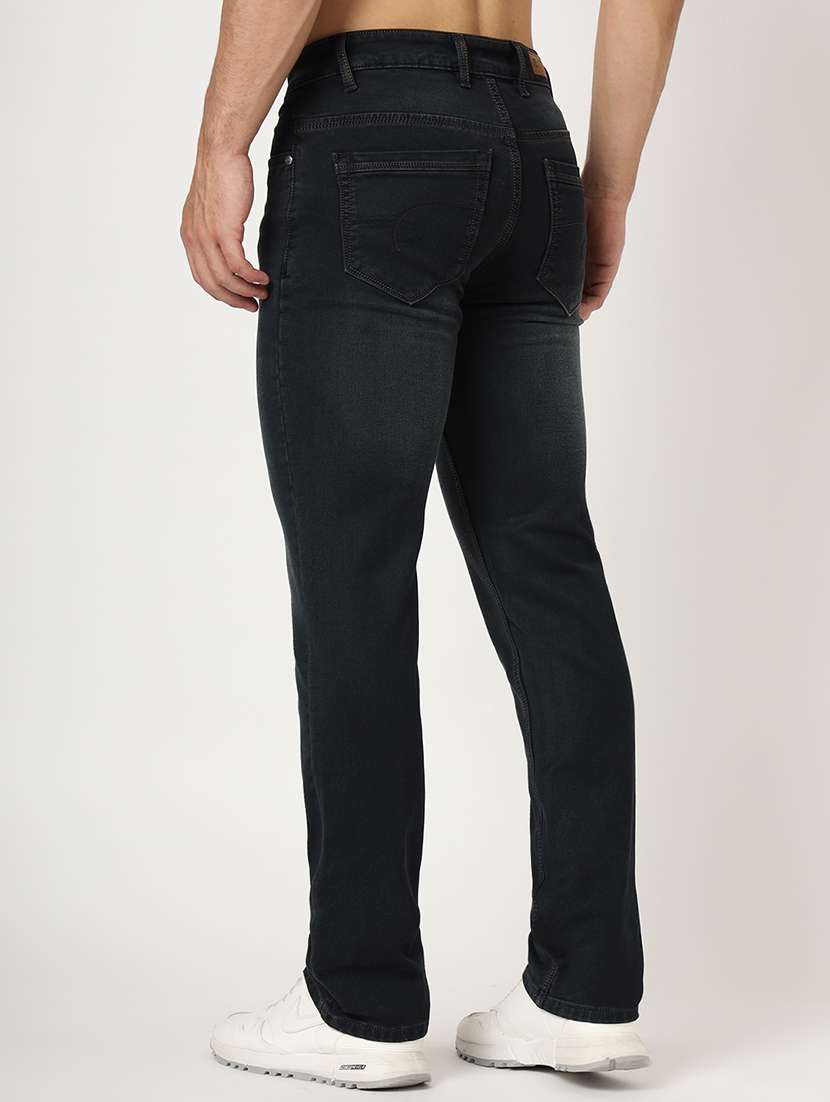 men plain mid rise denim jeans - 21636275 - Standard Image - 3