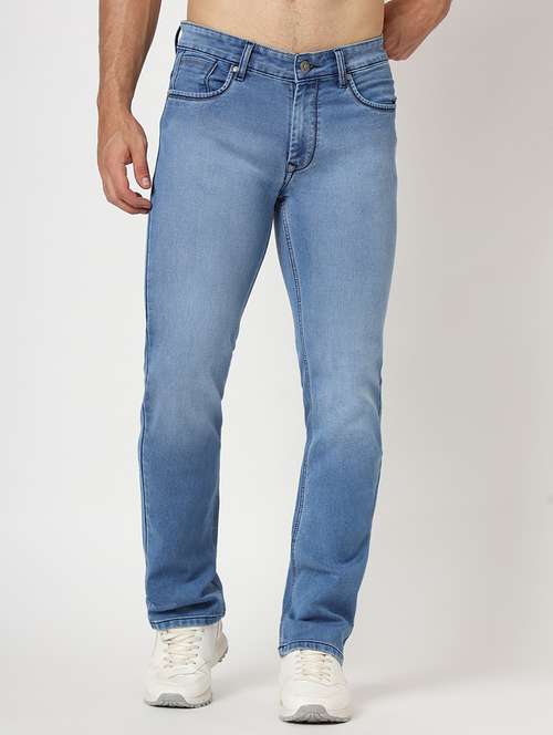 men plain mid rise denim jeans - 21636277 -  Standard Image - 0