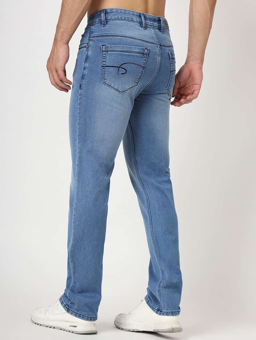 men plain mid rise denim jeans - 21636277 -  Standard Image - 3