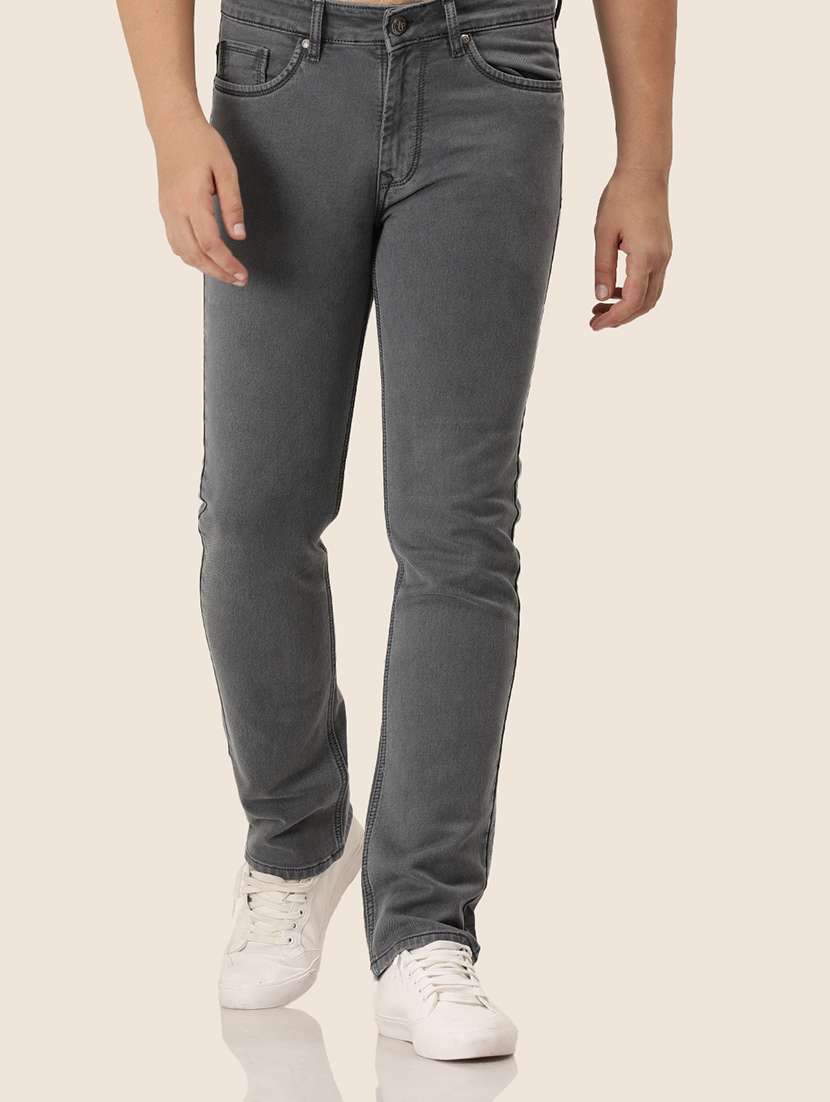 men plain mid rise denim jeans