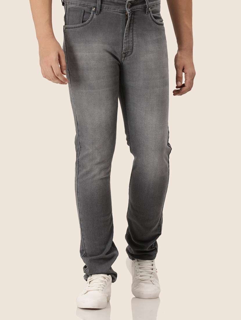 men plain mid rise denim jeans