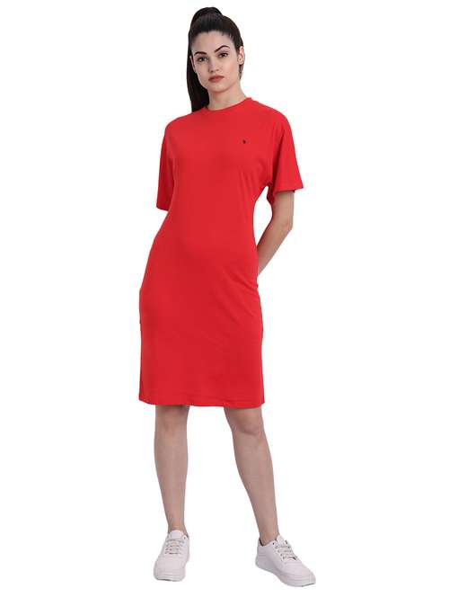 women red cotton sheath dress - 21636296 -  Standard Image - 0