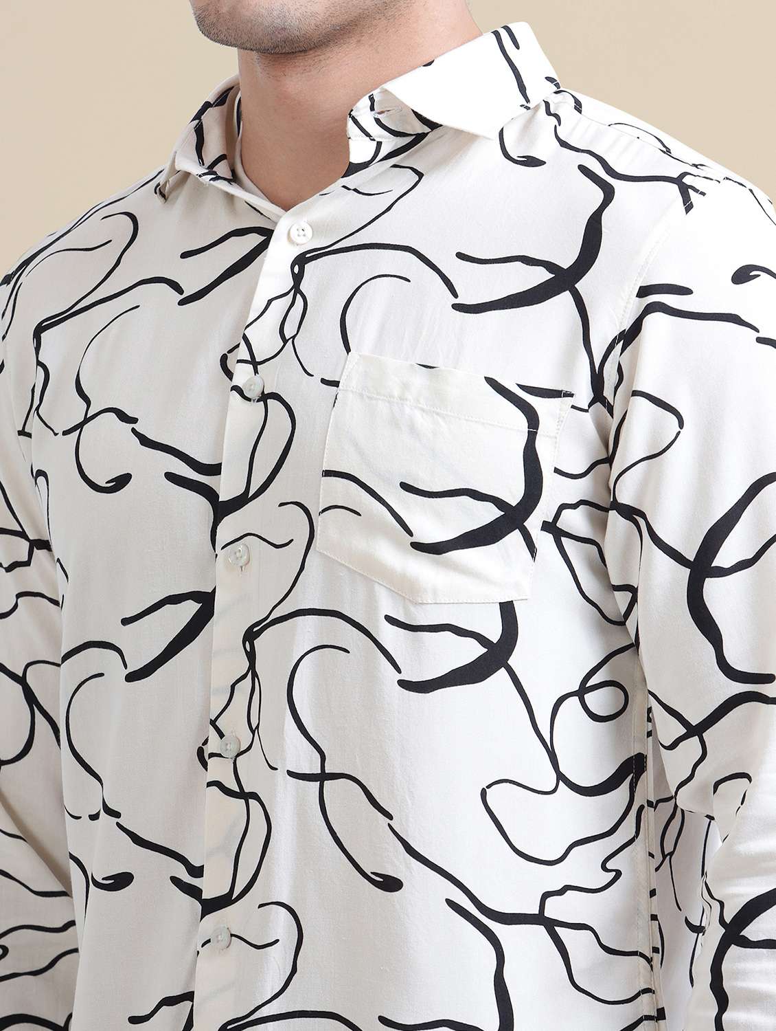 men regular fit printed single pocket casual shirt - 21636355 -  Standard Image - 5