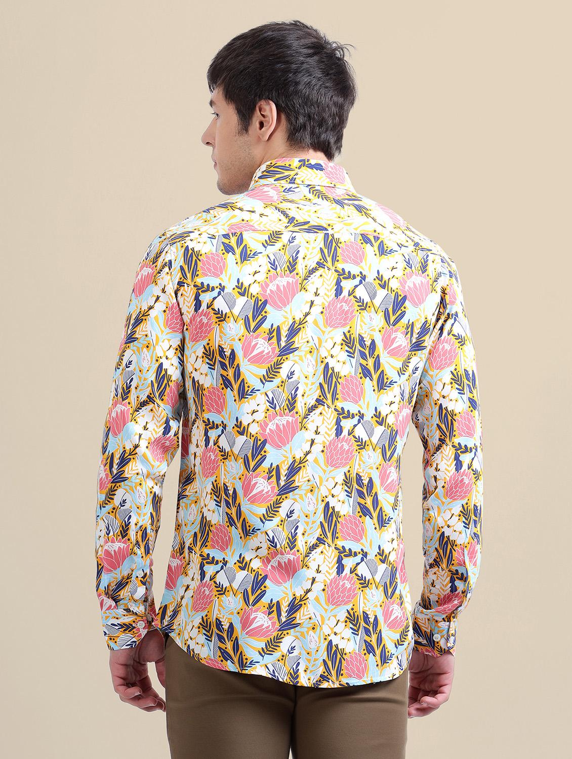 men regular fit printed single pocket casual shirt - 21636358 - Standard Image - 3