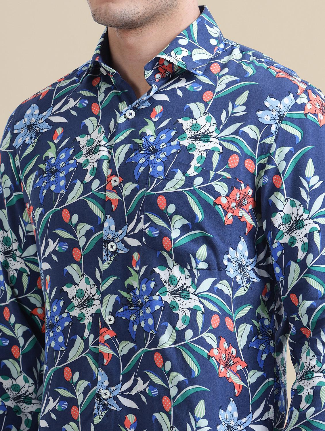 men regular fit printed single pocket casual shirt - 21636362 - Standard Image - 5
