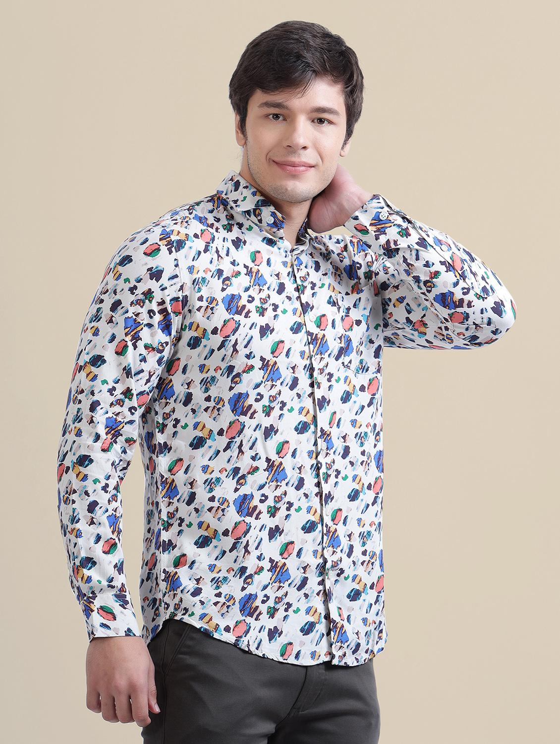 men regular fit printed single pocket casual shirt - 21636364 - Zoom Image - 0