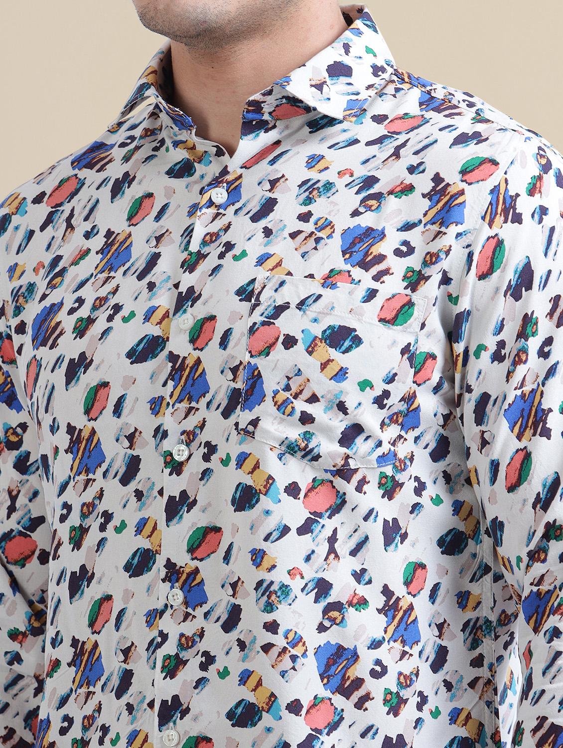 men regular fit printed single pocket casual shirt - 21636364 - Standard Image - 5