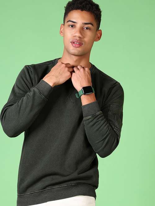 men solid long sleeve regular fit sweatshirt - 21636436 - Standard Image - 0