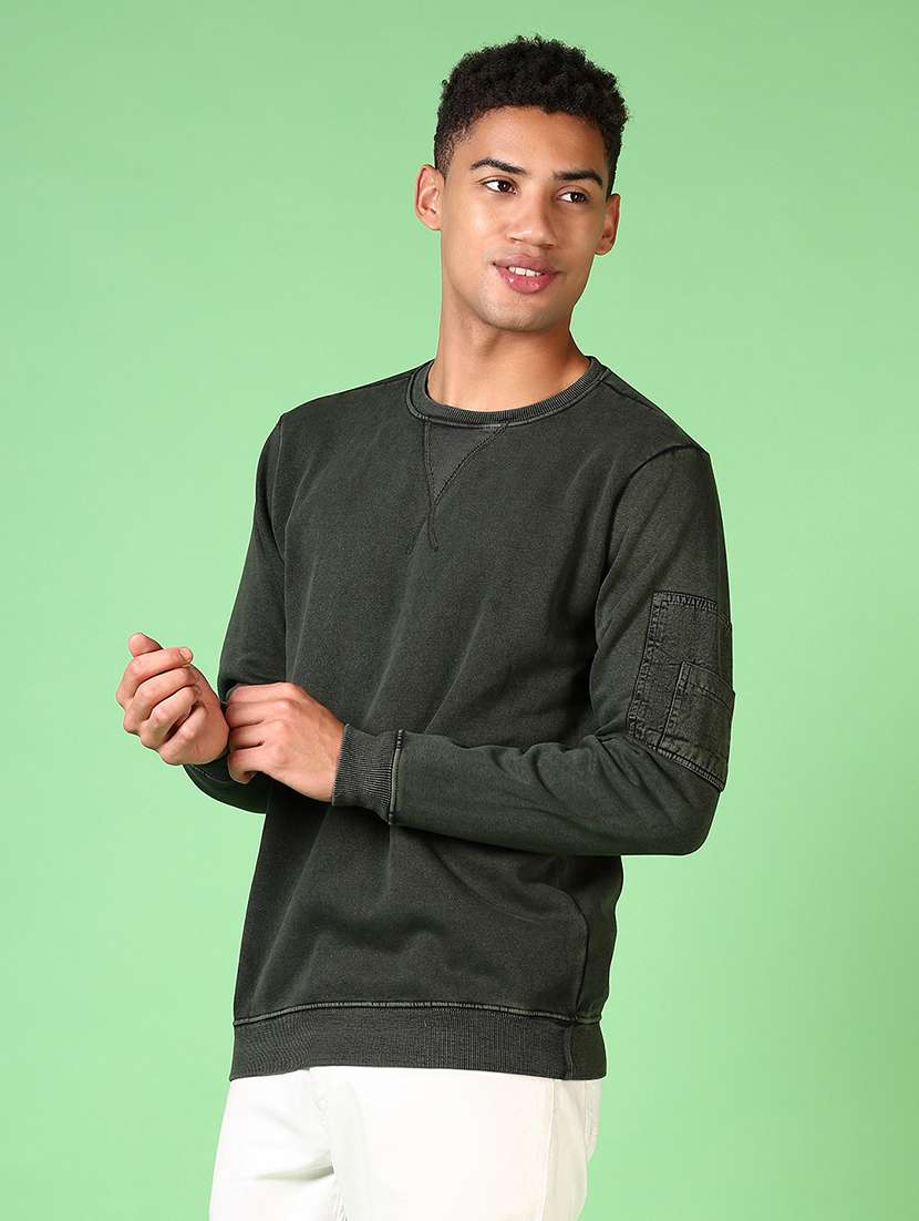 men solid long sleeve regular fit sweatshirt - 21636436 - Standard Image - 5