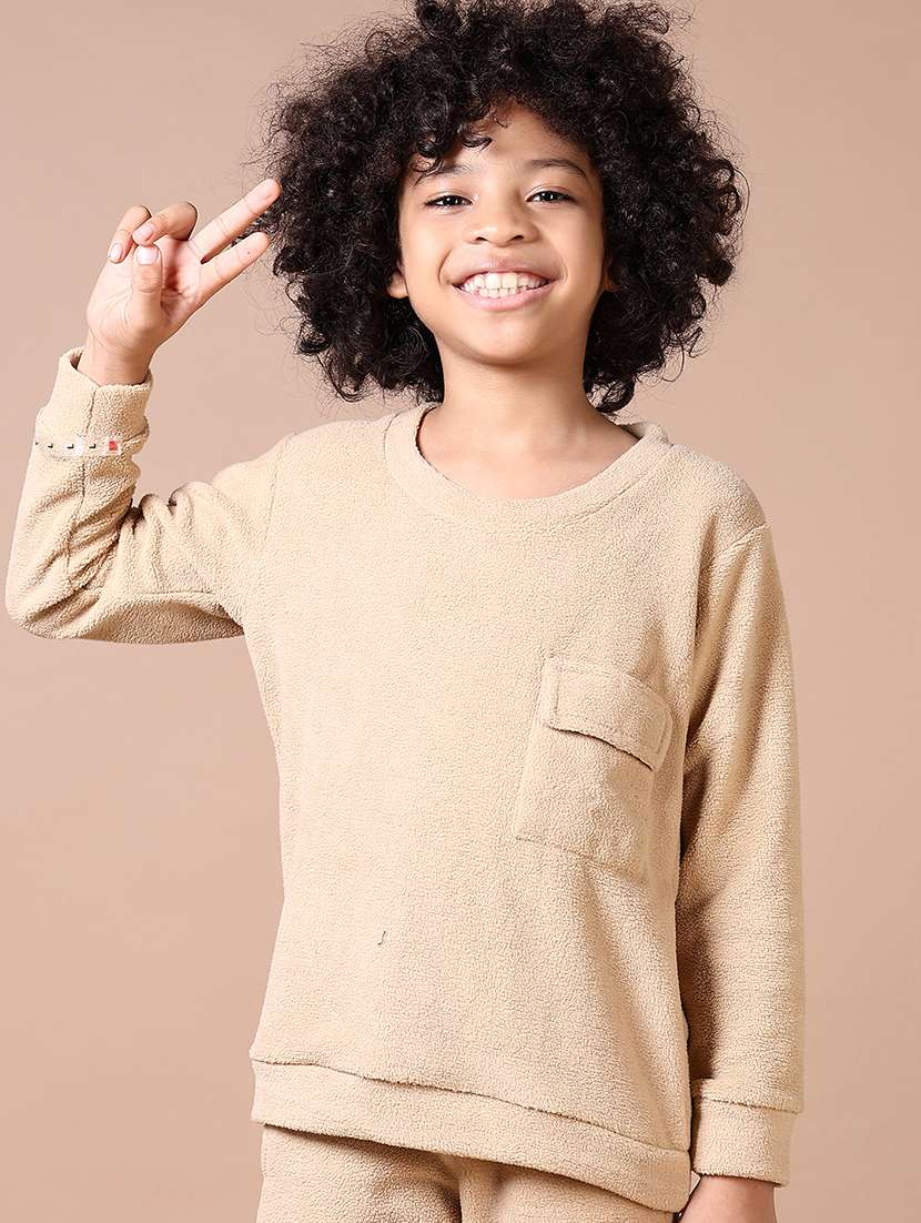 boys beige solid full length sets - 21636458 -  Standard Image - 3