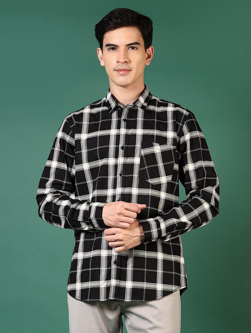 men checkered long sleeves casual shirt - 21636477 - Zoom Image - 0