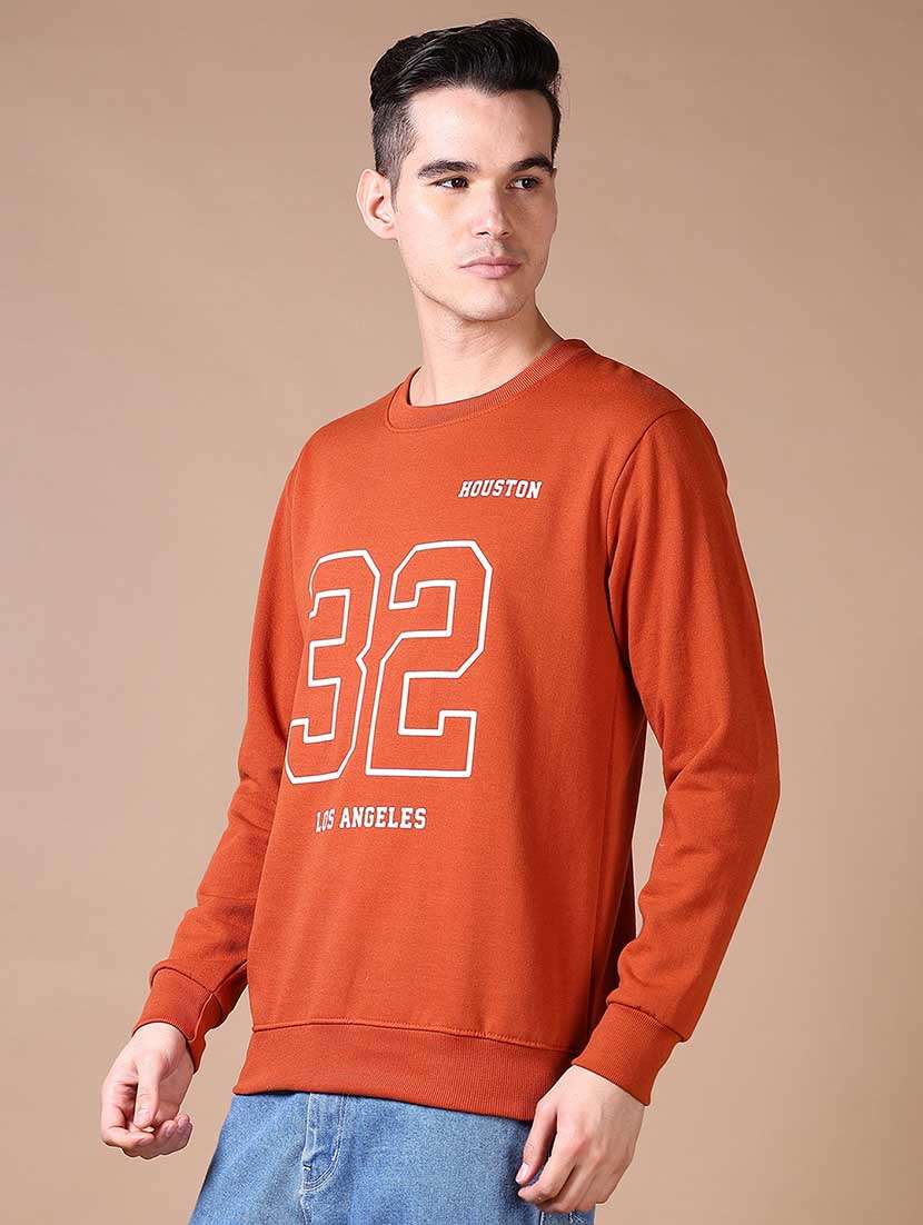 men front print long sleeves sweatshirt