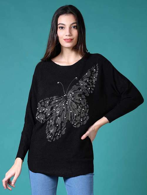 women embellished long sleeves pullover - 21636490 -  Standard Image - 0