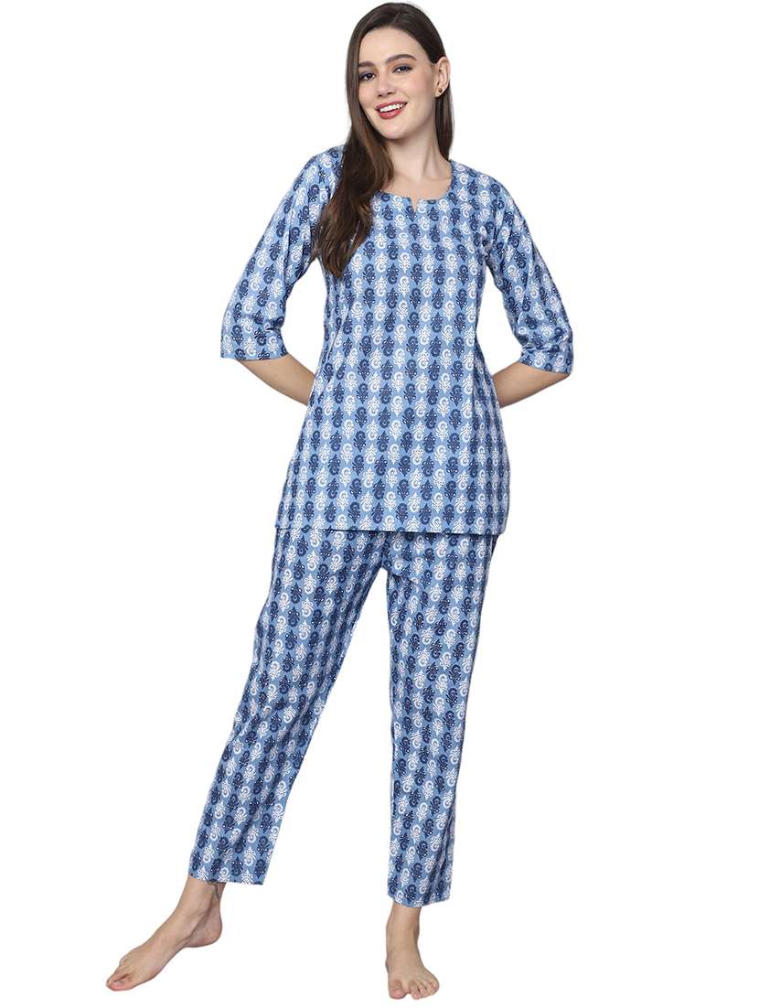 women printed cotton co-ord set