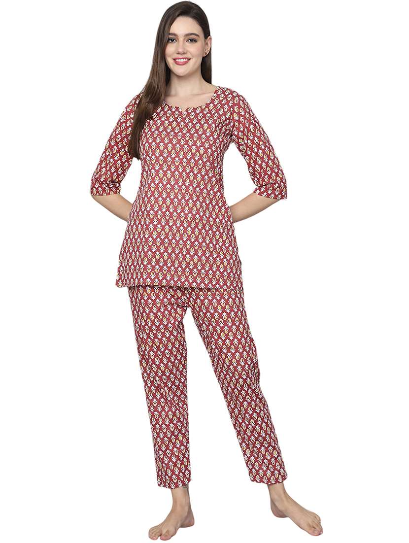 women printed top & trouser co-ord set