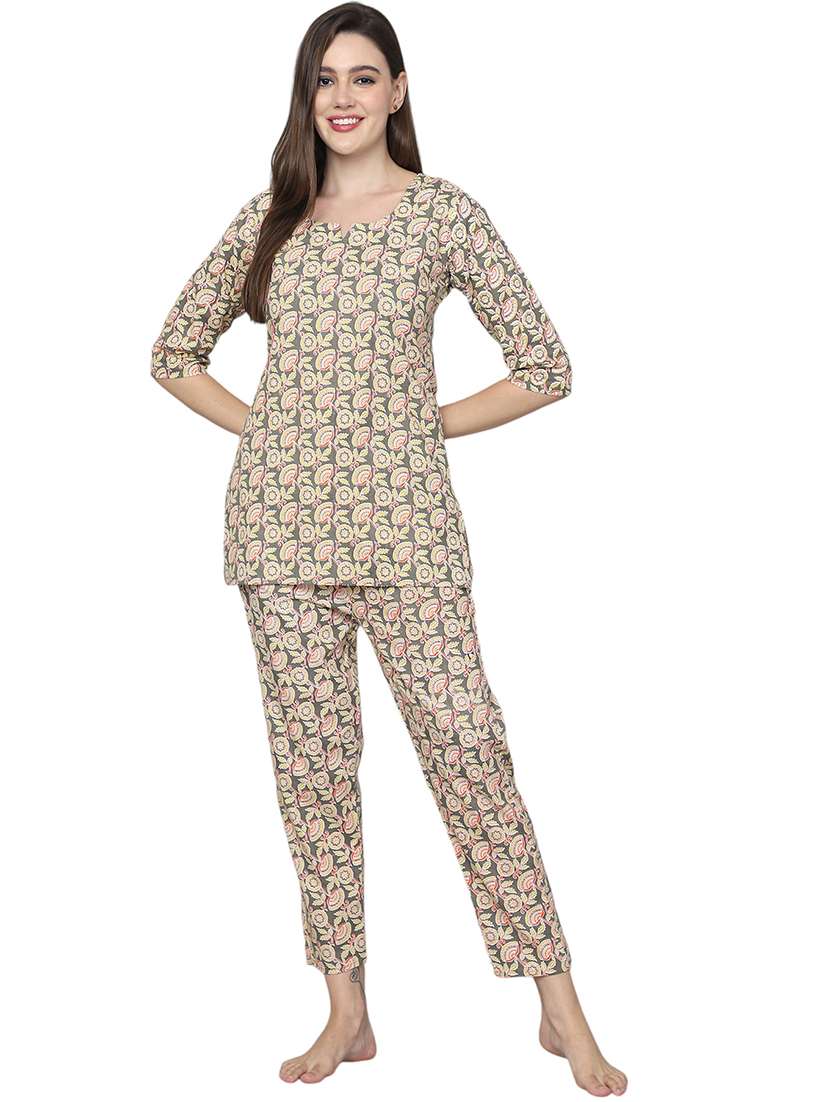 women printed cotton co-ord set