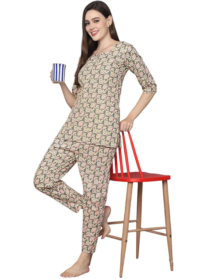 women printed cotton co-ord set - 21636602 -  Standard Image - 3