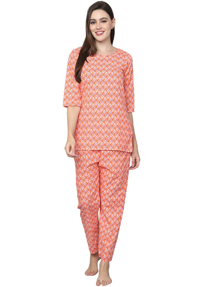women printed cotton co-ord set