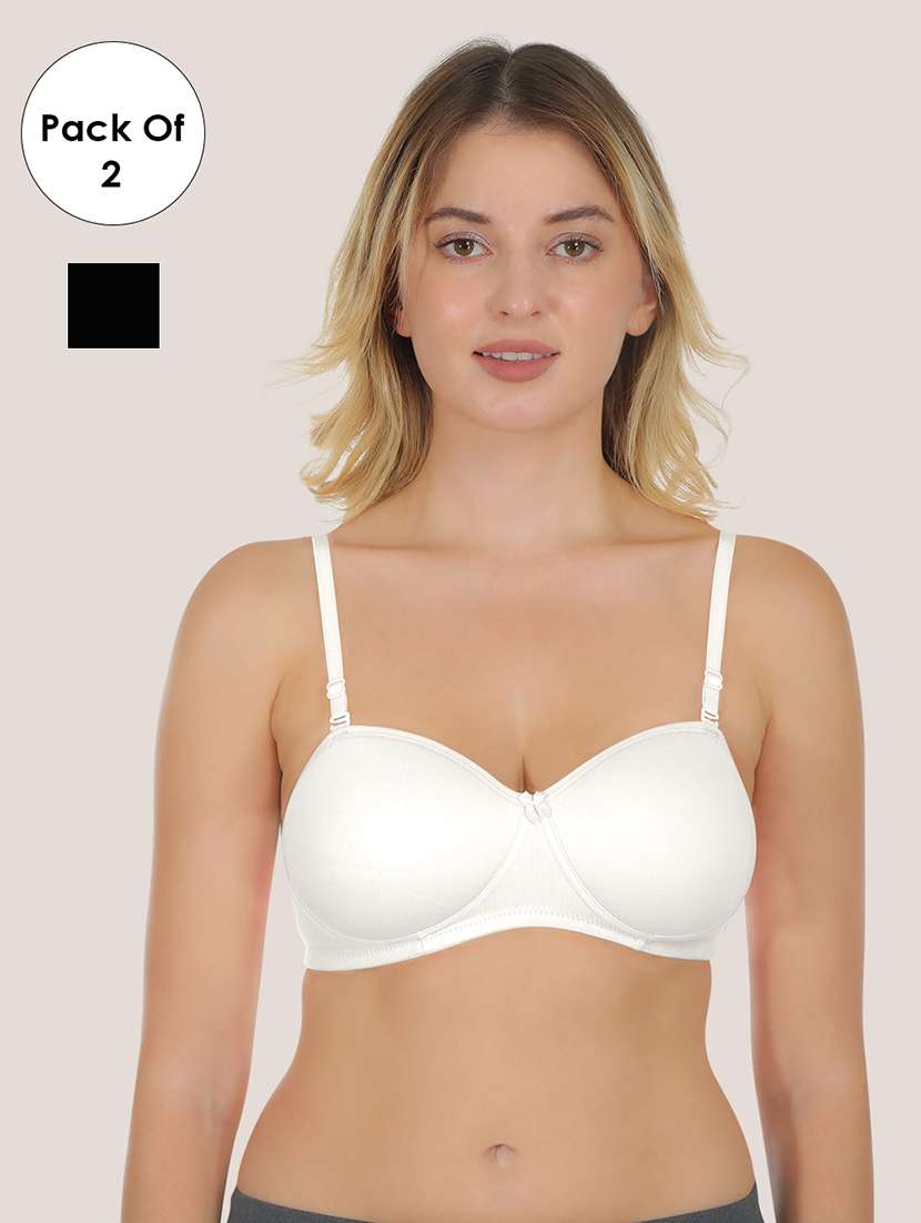 women pack of 2 solid bralette bra combo - 21636606 - Zoom Image - 0