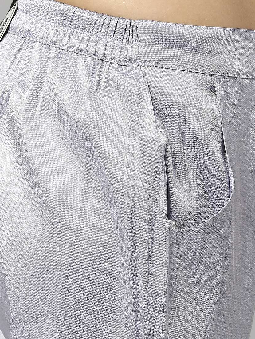 women mid rise solid tapered pant - 21636921 -  Standard Image - 5