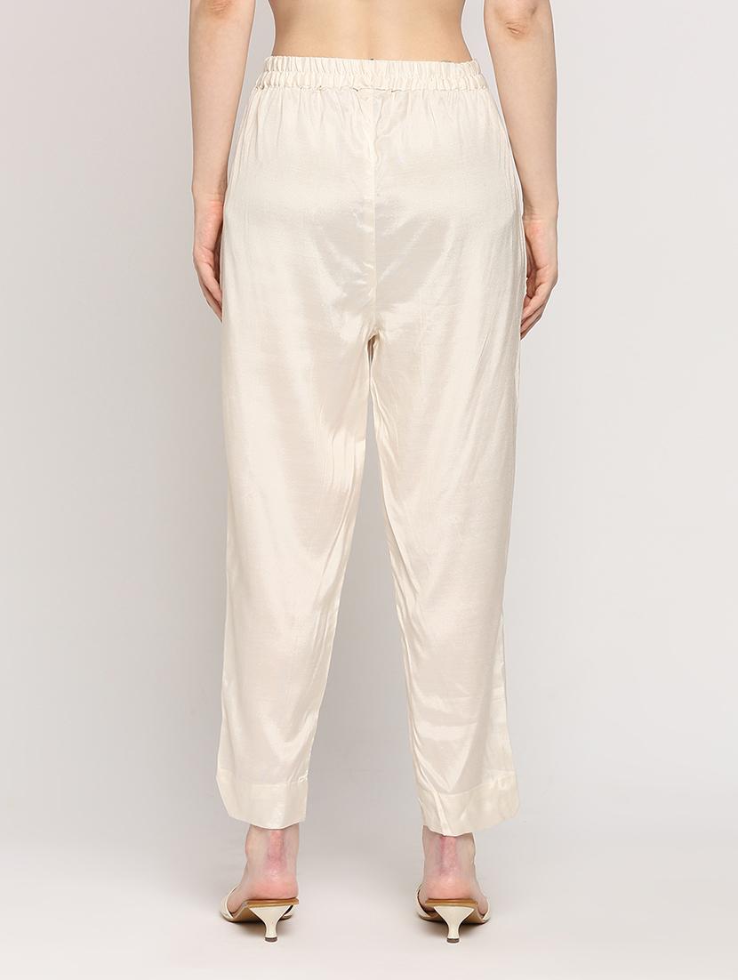 women mid rise solid tapered pant - 21636927 - Standard Image - 3