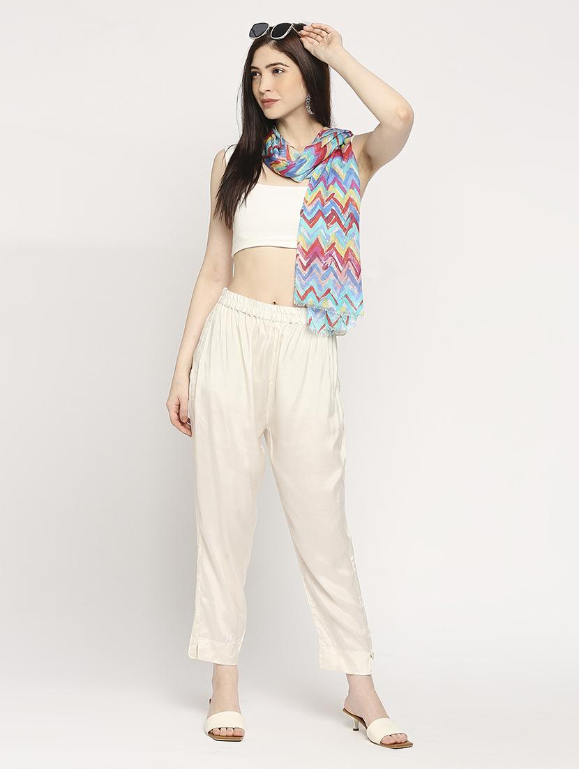women mid rise solid tapered pant - 21636927 - Standard Image - 5