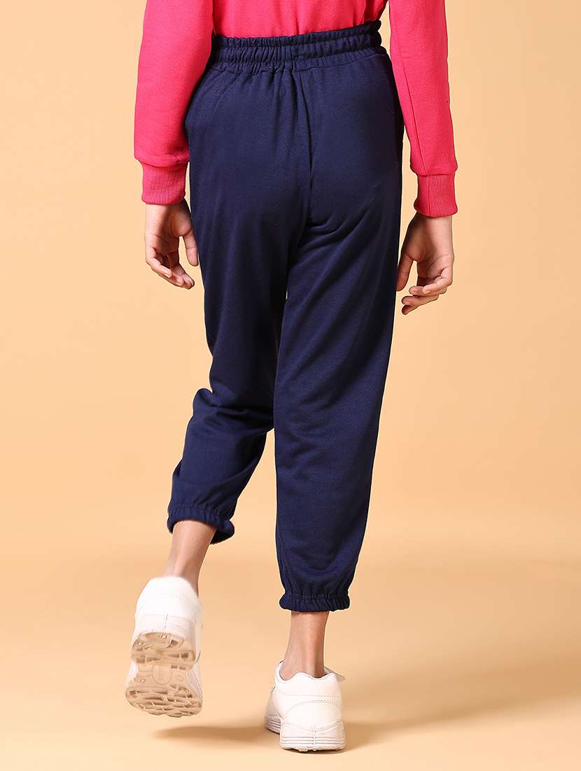 girls navy blue placement print joggers - 21636961 -  Standard Image - 3