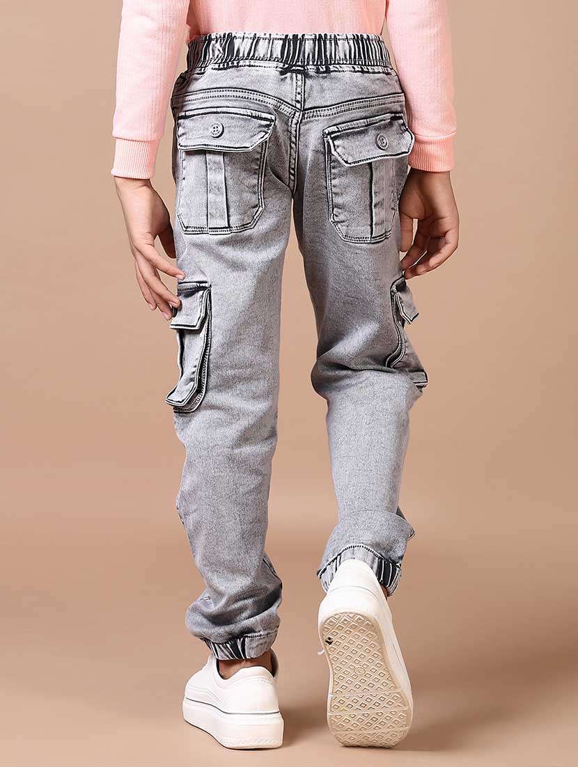 boys solid mid rise cargo  - 21636972 -  Standard Image - 3