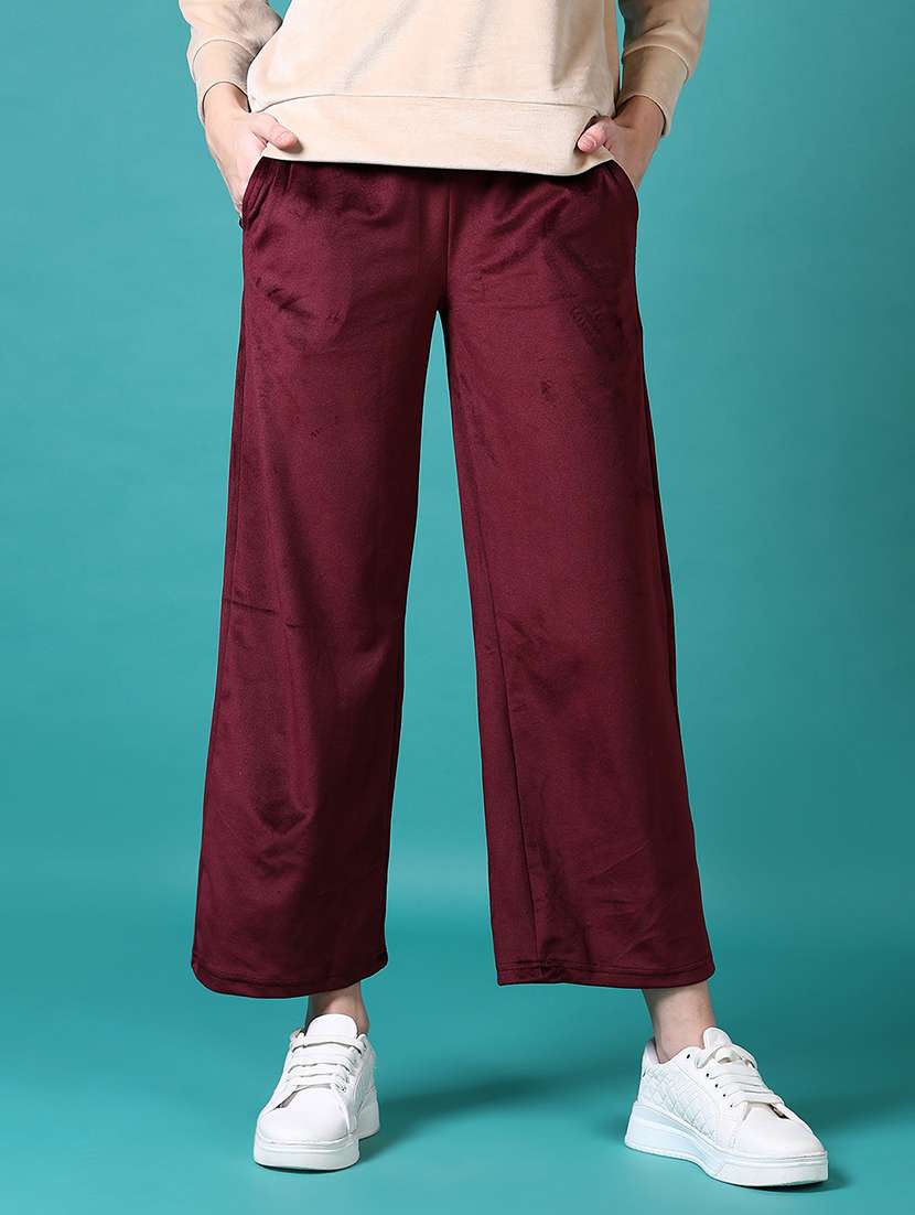 women solid mid rise palazzo 