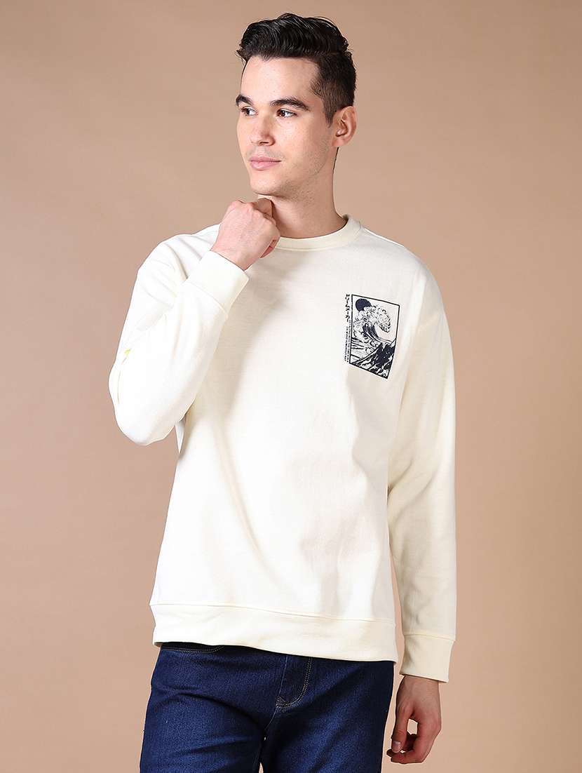 men front & back print long sleeve sweatshirt