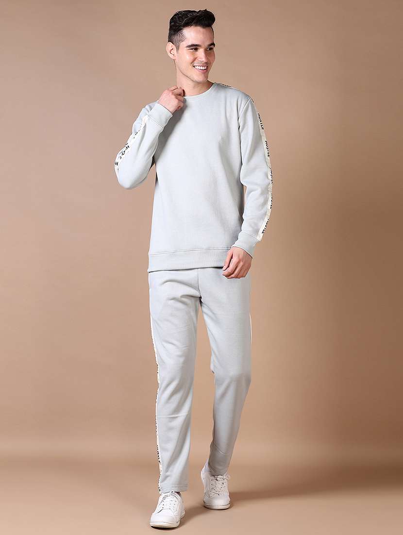 men solid full length track suit