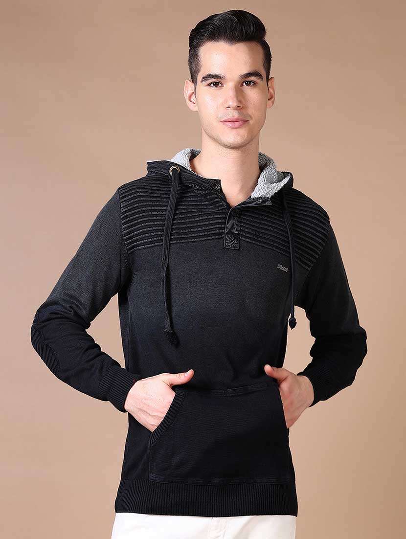 men solid hooded sweatshirt - 21637000 -  Zoom Image - 0