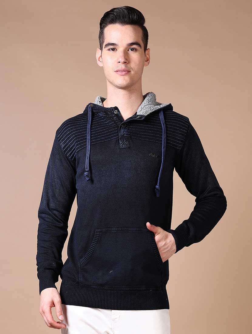 men solid long sleeve sweatshirt