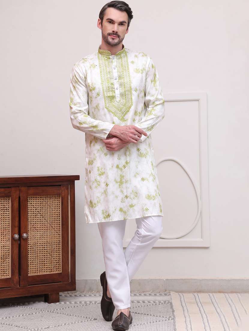 men embroidered kurta pyjama ethnic wear set - 21637050 - Zoom Image - 0
