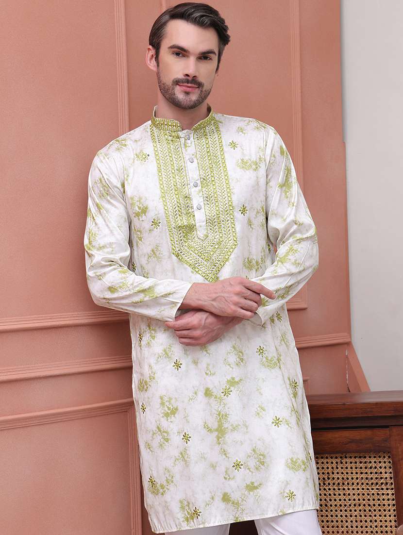 men embroidered kurta pyjama ethnic wear set - 21637050 - Standard Image - 3