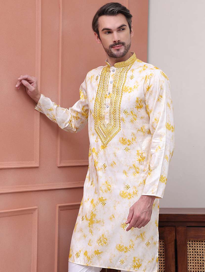 men embroidered kurta pyjama ethnic wear set - 21637052 -  Standard Image - 3
