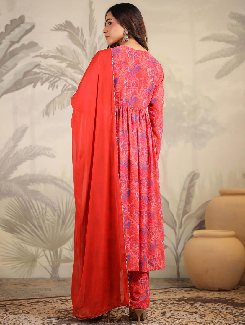 women red floral printed suit set - 21638174 - Standard Image - 3