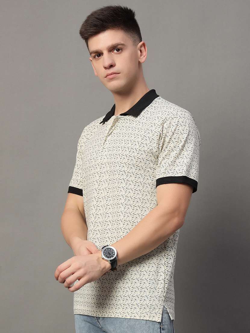 men short sleeves printed polo t-shirt