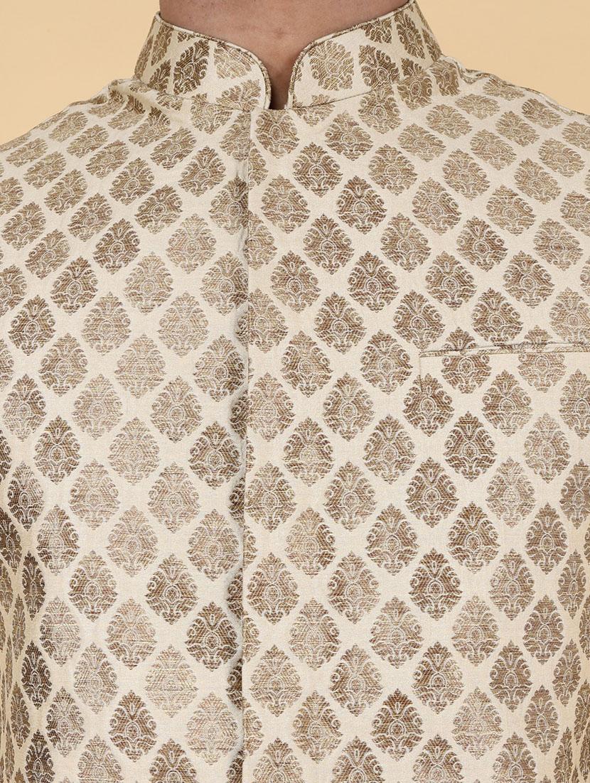 men mandarin neck self design nehru jacket - 21638290 - Standard Image - 5