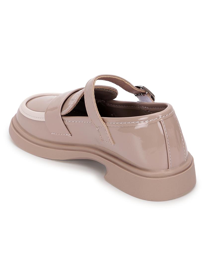 kids peach leather solid loafer - 21638314 - Standard Image - 3