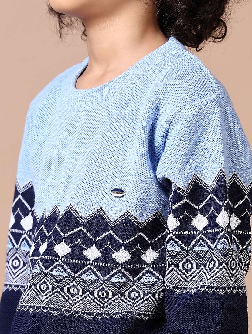 boys self design long sleeve sweater - 21638362 -  Standard Image - 5