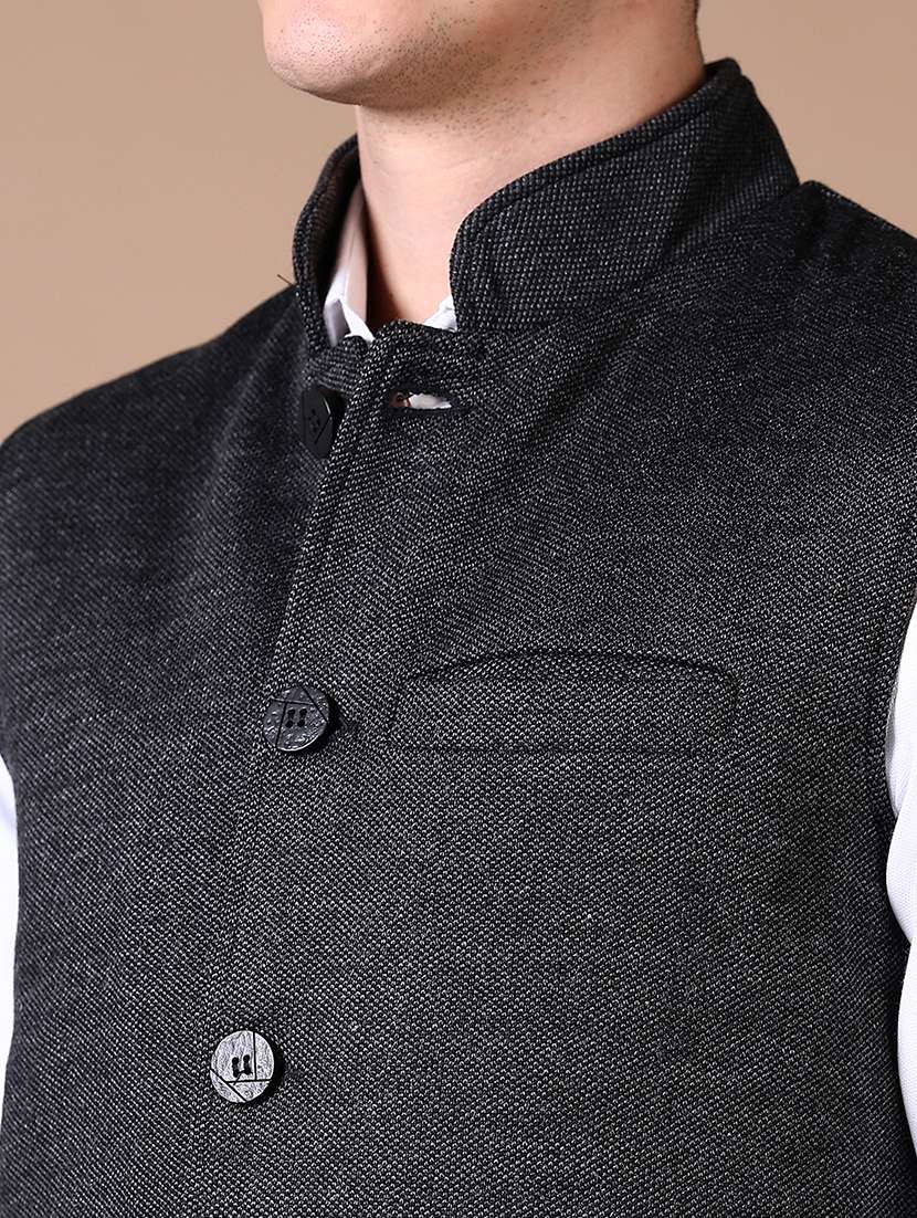 men self design sleeveless nehru jacket - 21638371 -  Standard Image - 5