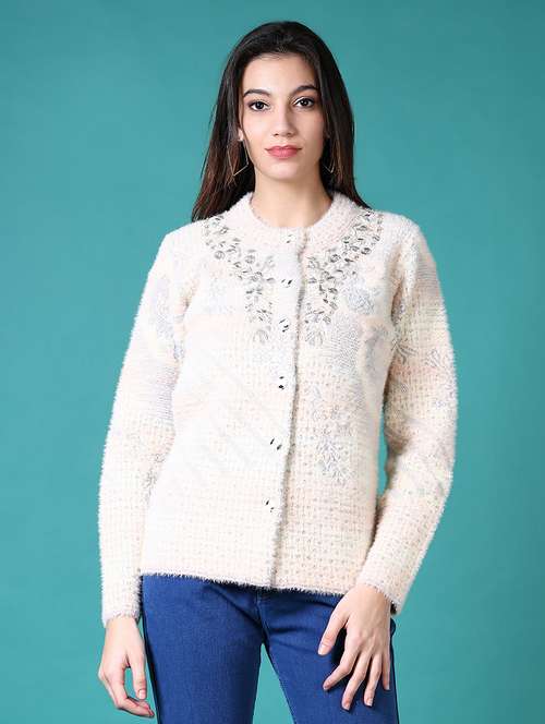 women self design long sleeve cardigan - 21638383 -  Standard Image - 0