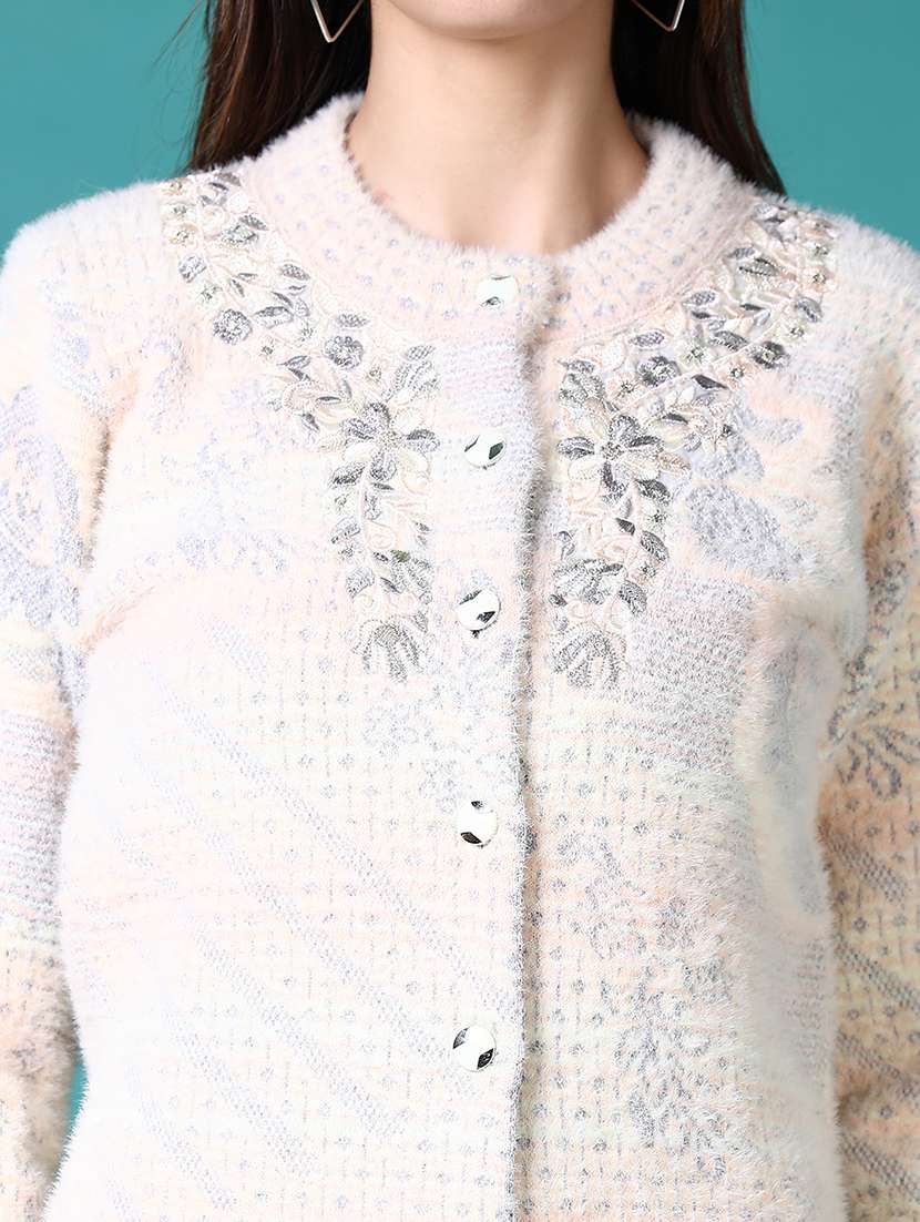 women self design long sleeve cardigan - 21638383 -  Standard Image - 5