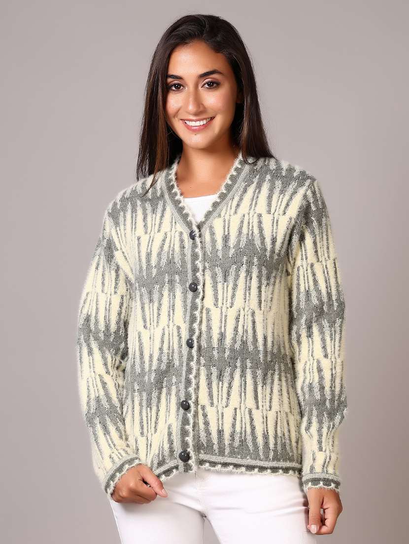 women self designed long sleeve cardigan