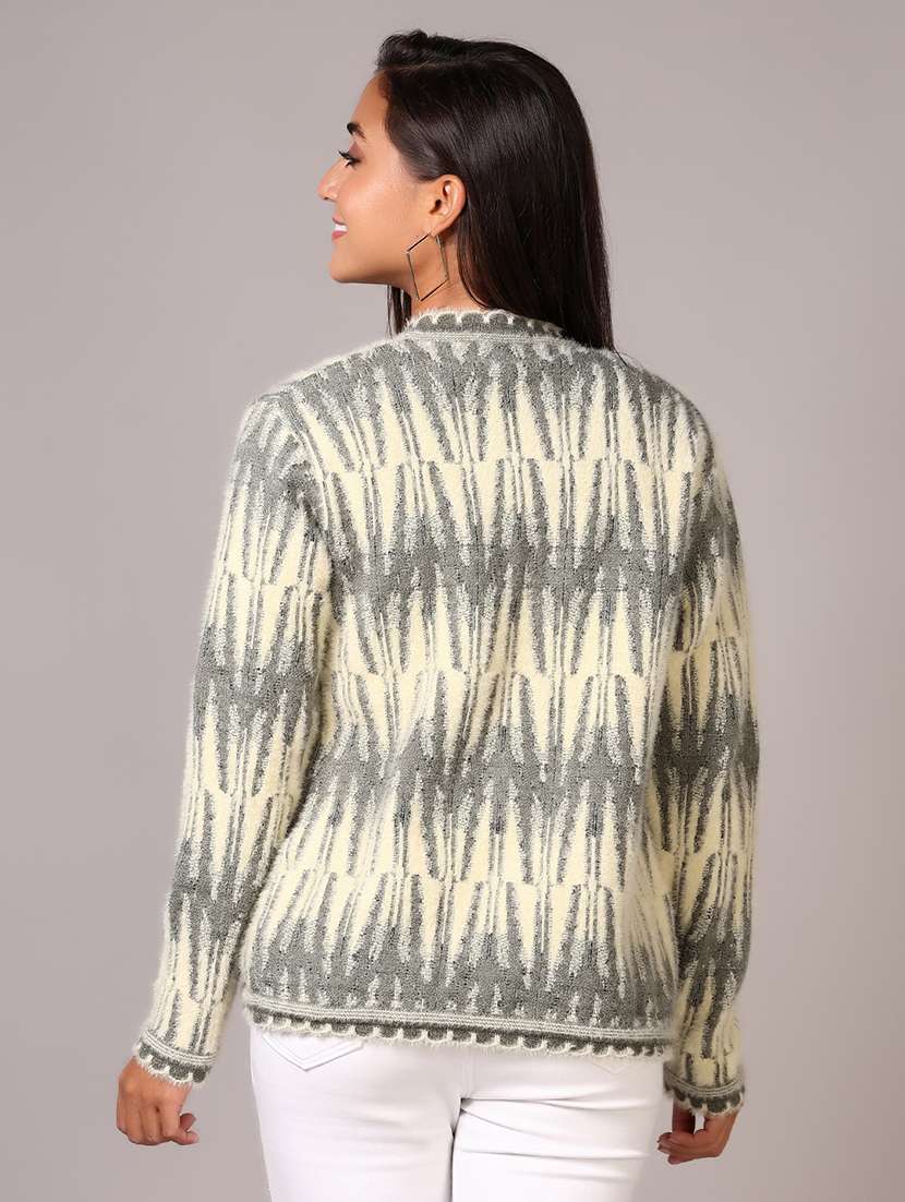 women self designed long sleeve cardigan - 21638387 -  Standard Image - 3