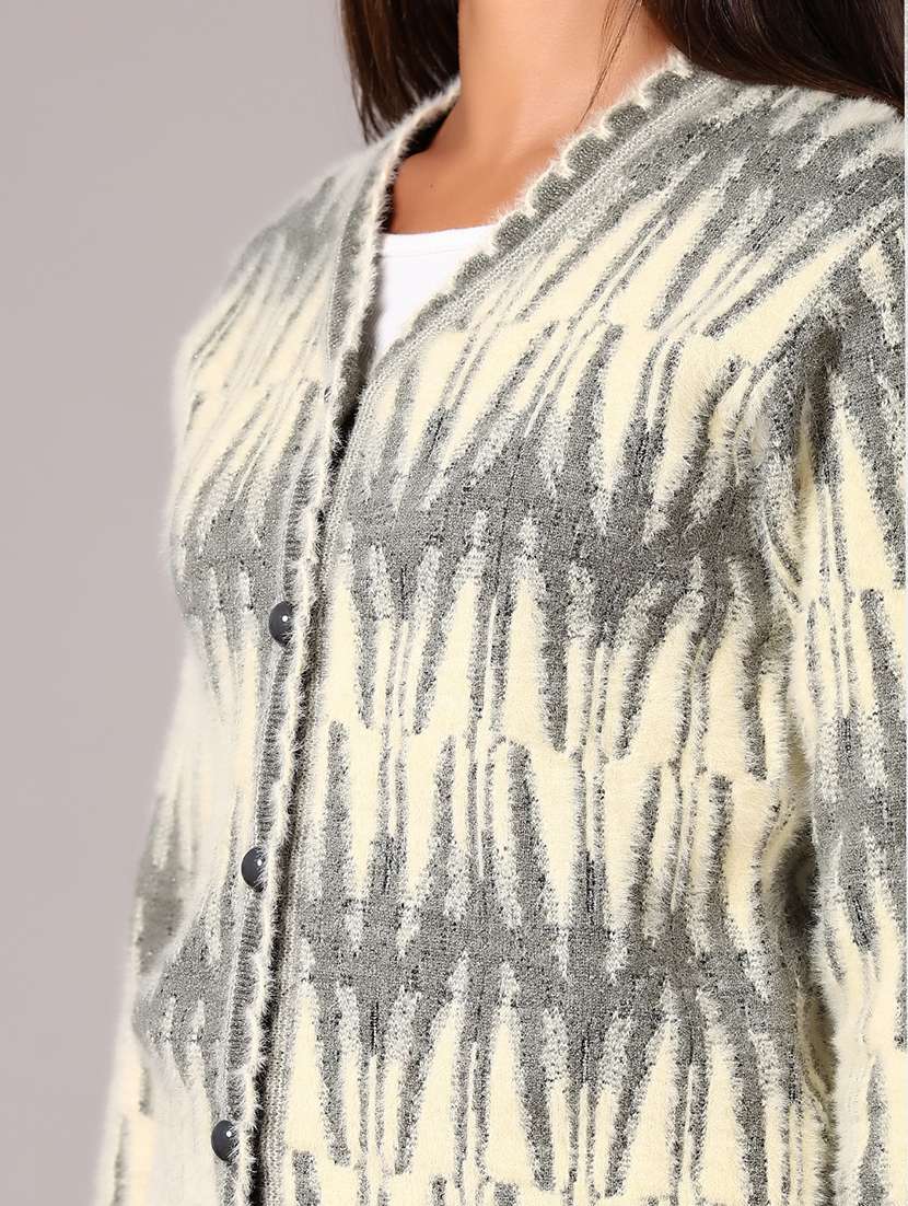 women self designed long sleeve cardigan - 21638387 -  Standard Image - 5